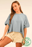 NT12068-ECO Oversized Crop Comfy Knit Top