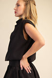 Mock Neck Balloon Top