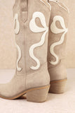 RUBY BOW SWIRLING PATTERNED WESTERN BOOTS