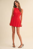 IR2451 LINEN SLEEVELESS MINI DRESS WITH BUILT IN SHORTS