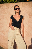 PT17865 - Alina Slim Fit V-neck Top