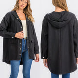 Black Denim Hooded Jacket