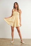 Sun-Kissed Smocked Mini Dress