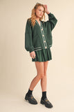 IST6168 KNIT CARDIGAN AND SKIRT SET