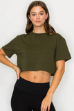 Cotton lycra over size cropped t shirts with loose fit