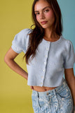 PC19323 Short Sleeve Button Front Cardigan