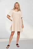DROP SHOULDER BABYDOLL DRESS - RED3499