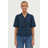 Ruffle Detail Bubble Sleeve Top