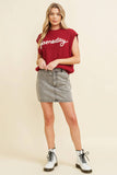 CSW10210-1 - 'GAMEDAY" EMBROIDERED SLEEVELESS SWEATER VEST
