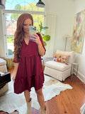 Wine Klaire Dress