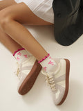 Bow Ruffle Grip Sock [Hot Pink], Pilates Socks