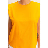 Shoulder Pad Sleeveless Top