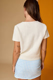 PC19323 Short Sleeve Button Front Cardigan