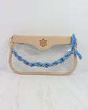Serafina Scarf Purse Chain Bl Wht Geo