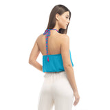 Braided Halter Satin Top