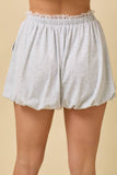 Bubble Hem Shorts With Lace Ruffle