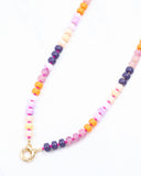 Iris Beaded Necklace Purple Orange
