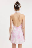 ZIZZY FOREST TWISTED HALTER BAND MINI DRESS