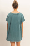 Oversized V-Neck Mineral Washed Top