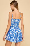 Floral Print Removable Straps Smocked Bodie Romper