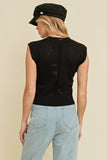 Women's Rib Neck Knit Sweater