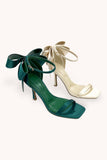 VENUS-1 SATIN RIBBON STILETTO ANKLE STRAP HEELS