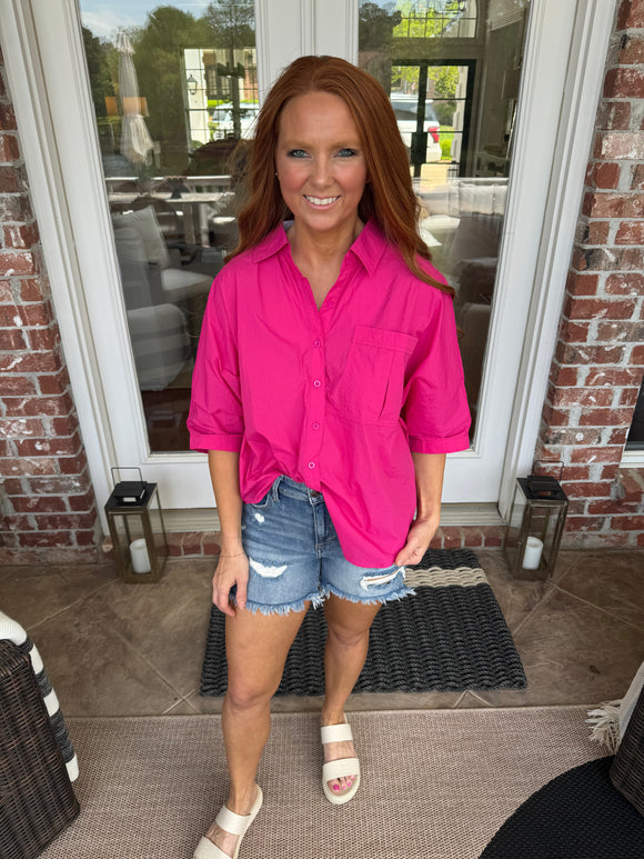 Pink Button Up Tunic