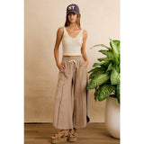 FRENCH TERRY OUT SEAM DETAIL TULIP HEM PANTS