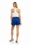 Lace Trim Tie Waist Shorts