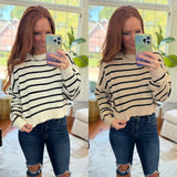 Crew Neck Striped Sweater