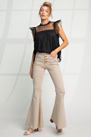 Khaki Bell Bottoms Jeans