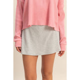 Ribbed Elastic Waist Mini Skort