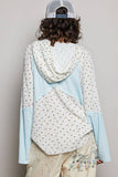 Mixed-Fabric Feminine Look Floral Lace Trim Long Sleeve