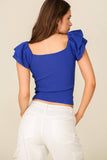 Spring Ruffle Tiered Sweater Top