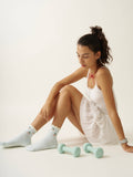 Cherry Ruffle Grip Sock [Baby Blue], Pilates Socks