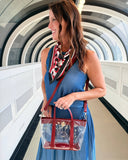Molly Clear Mini Tote Burgundy