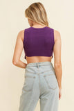 SLEEVELESS TASSLE HEM KNIT TANK