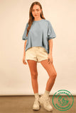 NT12068-ECO Oversized Crop Comfy Knit Top