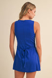 IR2451 LINEN SLEEVELESS MINI DRESS WITH BUILT IN SHORTS