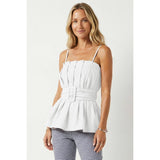 Buckle Pleated Sleeveless Top