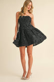 ID8550 SEQUIN VELVET CRISS CROSS BACK LONGSLEEVE MINI DRESS