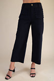Colette Cropped Wide-Leg Scallop Pocket Detail Pants