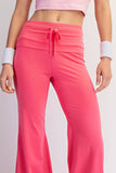 COTTON LYCRA BUBBLED FLARE PANTS