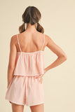 IST5868 STRIPED POPLIN CAMI  AND SHORTS SET