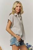 STRIPED SHORT SLEEVE BUTTON-DOWN - RET4255