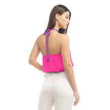 Braided Halter Satin Top