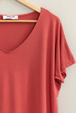 V Neck Dolman Short Sleeve Top