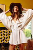 R5268 Ruffled Solid Woven Romper