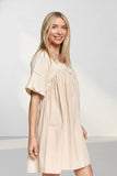 DROP SHOULDER BABYDOLL DRESS - RED3499