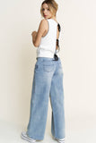 HQP0001-DENIM WIDE LEG JEANS-BROKEN